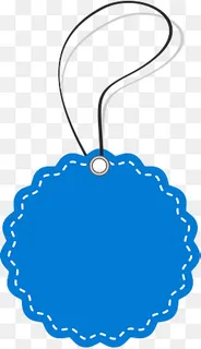简约蓝色小吊牌,免抠元素