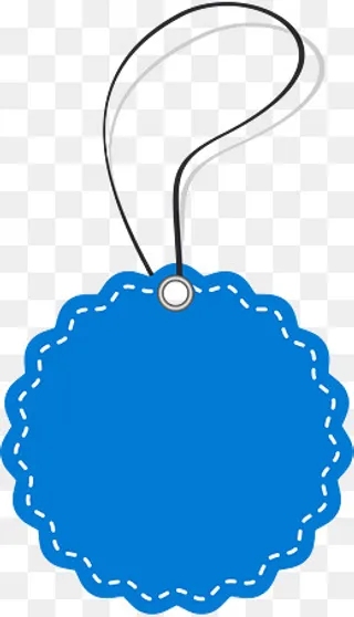 简约蓝色小吊牌,免抠元素