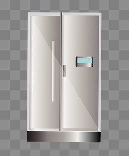手绘白色电冰箱插画
