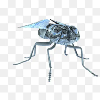 金属光泽精美动物苍蝇摆件,免抠元素