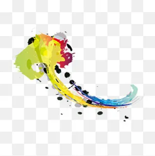 水彩泼墨封面,免抠元素