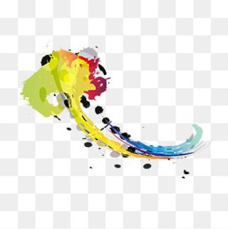 水彩泼墨封面,免抠元素