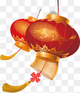 灯笼春节矢量大年初一,免抠元素
