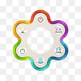 六朵花瓣PPT元素(1581*1513px)