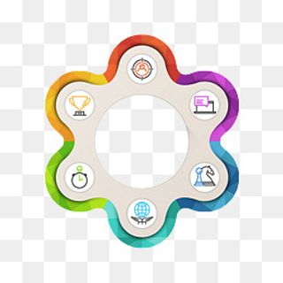 六朵花瓣PPT元素