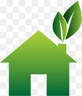 绿色房子矢量图,免抠元素