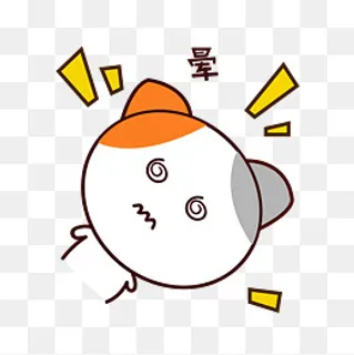 矢量手绘卡通可爱小猫晕表情包 矢量手绘卡通可爱小猫晕表情包