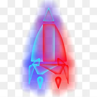 半透明透气渐变叠加火箭,免抠元素