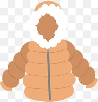 卡通橘色的羽绒服