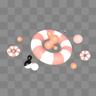 电商C4D立体漂浮素材,免抠元素