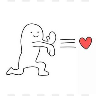 发射爱心站立小白人,免抠元素