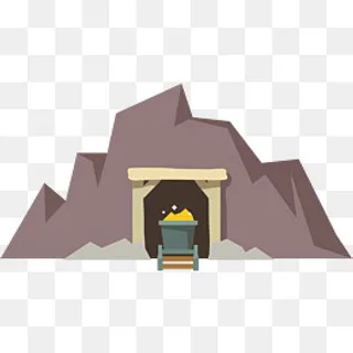 卡通矿洞矢量图下载