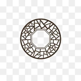 复古中国风不规则园林窗户,免抠元素