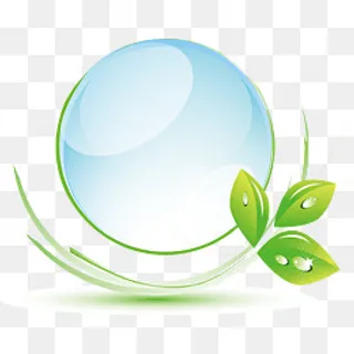 绿叶与水珠,免抠元素