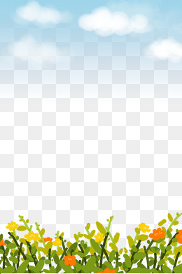 简约小清新蓝天白云边框,免抠元素