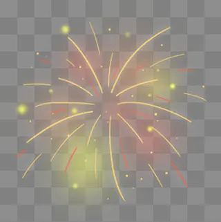 金色浪漫炫彩梦幻烟花光效,免抠元素