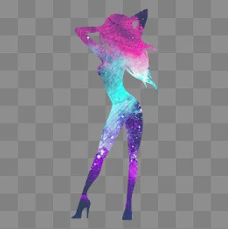 彩色矢量女神节女人剪影,免抠元素