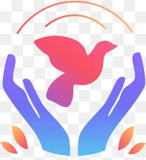 简约彩色唯美双手呵护矢量图,免抠元素