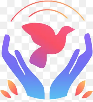 简约彩色唯美双手呵护矢量图,免抠元素