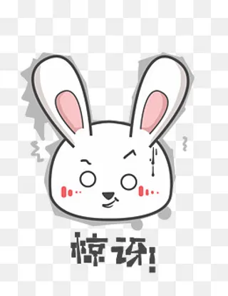 兔子Q版卡通角色动物形象聊天表,免抠元素
