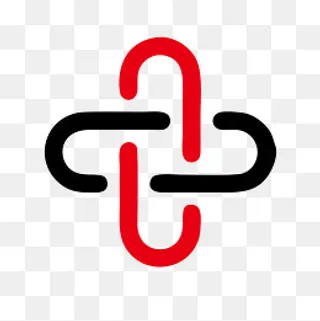 红色矢量诊所logo图