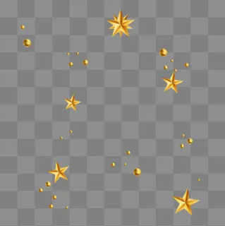 金色星星圣诞节新年元旦装饰,免抠元素