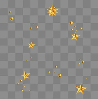 金色星星圣诞节新年元旦装饰,免抠元素