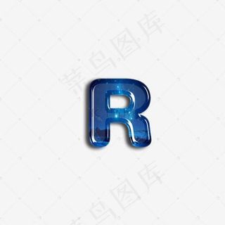 星空玻璃宝石质感字母R