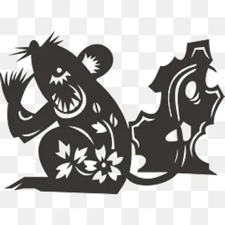 剪纸生肖鼠 剪纸生肖鼠