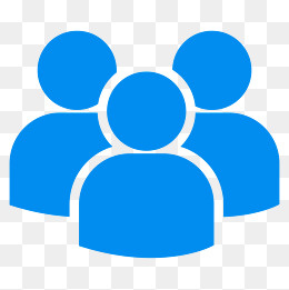 多人头蓝色卡通图标,免抠元素