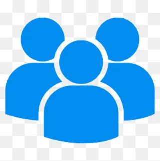 多人头蓝色卡通图标,免抠元素