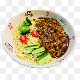 美味的炸酱面实物图,免抠元素