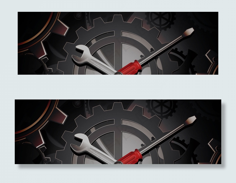 齿轮黑色商务banner背景图片素材