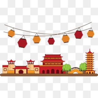 中式房屋矢量,免抠元素