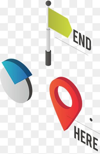 矢量手绘立体定位,免抠元素