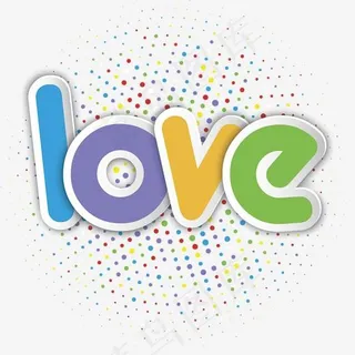 love彩色卡通字