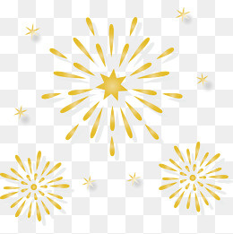 黄色烟花,免抠元素