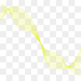 黄色渐变几何曲线元素,免抠元素