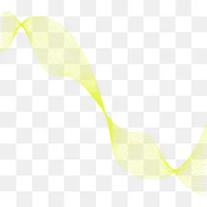 黄色渐变几何曲线元素,免抠元素