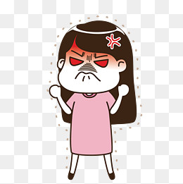 矢量愤怒的小姑娘,免抠元素(1600*1600px)ai矢量模版下载