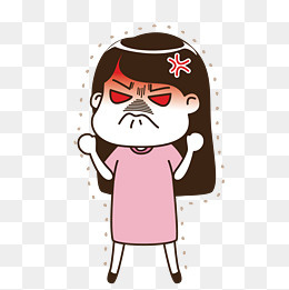 矢量愤怒的小姑娘,免抠元素
