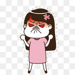 矢量愤怒的小姑娘,免抠元素