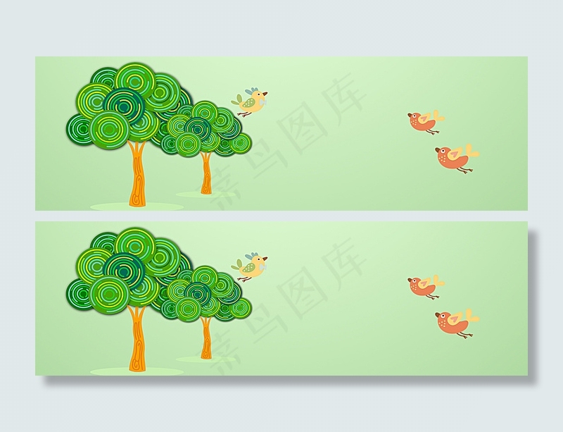 植树节扁平绿色海报banner背景背景图片素材