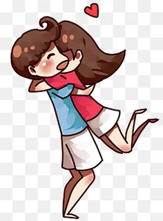 情人节情侣抱抱举高高,免抠元素