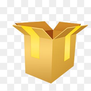 卡通手绘牛皮纸箱,免抠元素