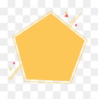 橘色五边形装饰标签