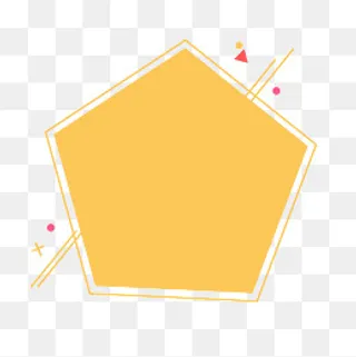 橘色五边形装饰标签