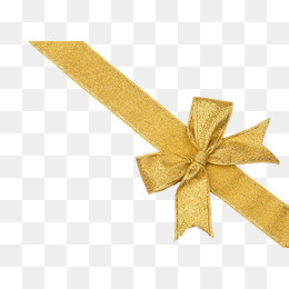 金色土豪金实拍蝴蝶结丝带,免抠元素