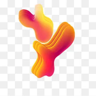 黄红色流体渐变元素,免抠元素