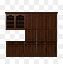 实木书房储物柜子正面